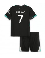 Liverpool Luis Diaz #7 Venkovní dres pro děti 2024-25 Krátký Rukáv (+ trenýrky)